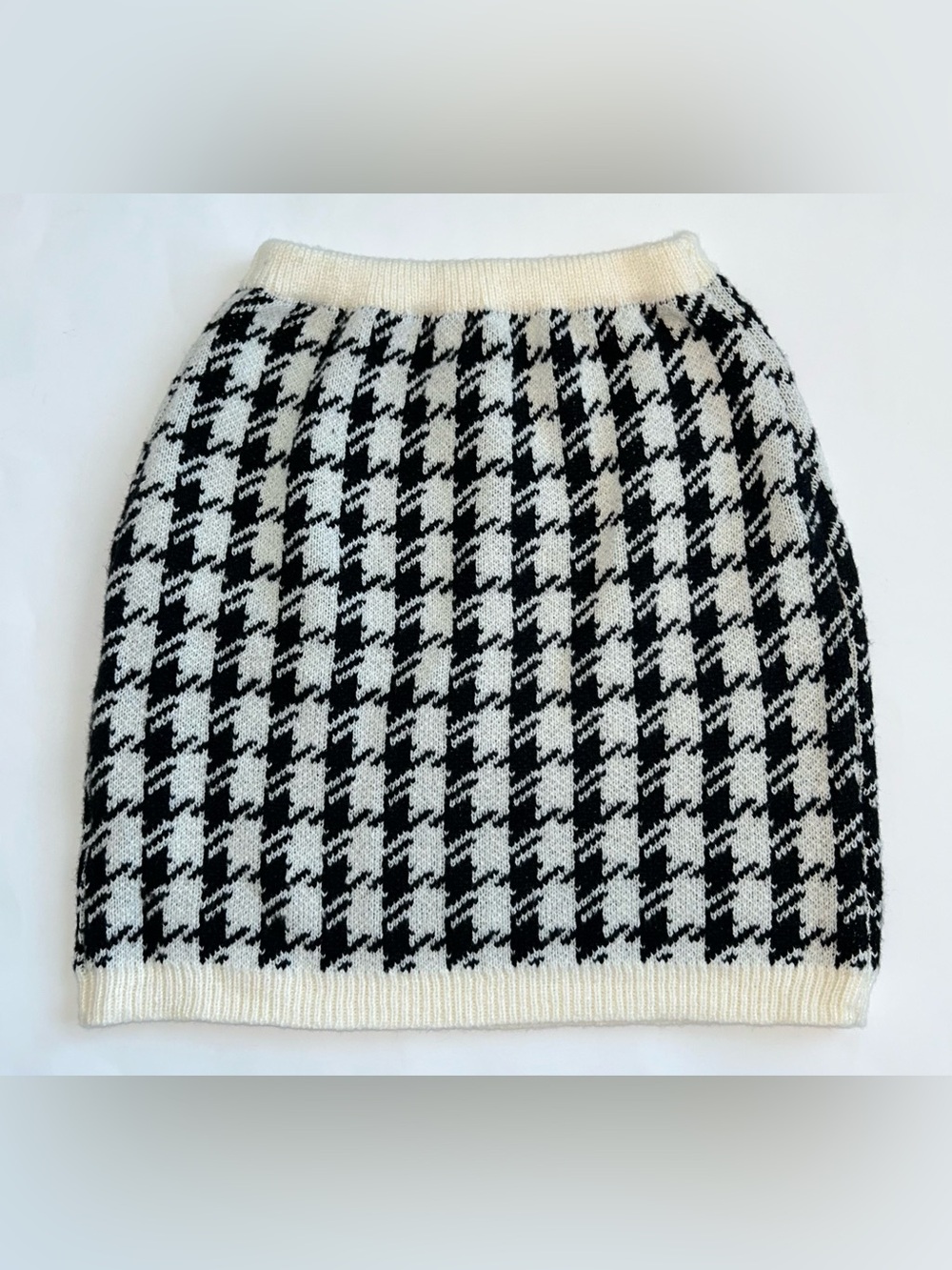 Houndstooth Knit Pencil Skirt